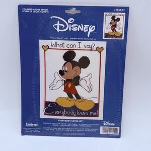 Janlynn Disney Counted Cross Stitch Kit Mickey Mouse EVERYBODY LOVES ME 1134-52